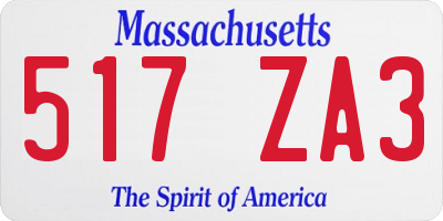 MA license plate 517ZA3