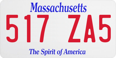 MA license plate 517ZA5