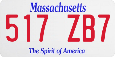 MA license plate 517ZB7
