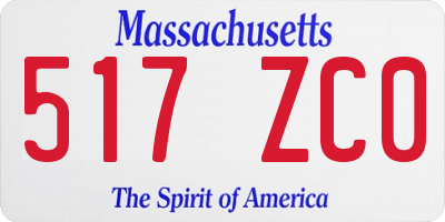 MA license plate 517ZC0