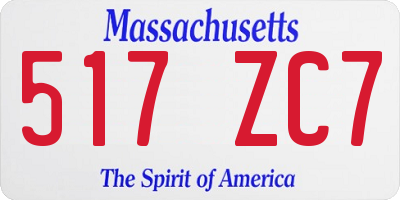 MA license plate 517ZC7