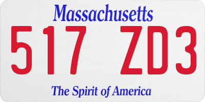 MA license plate 517ZD3