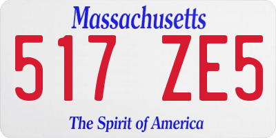 MA license plate 517ZE5