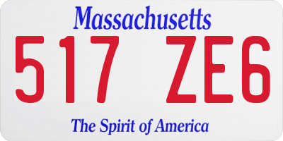 MA license plate 517ZE6