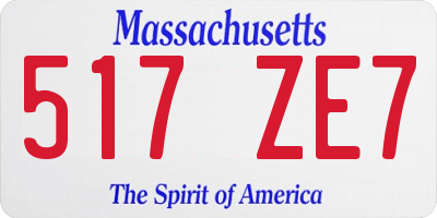 MA license plate 517ZE7