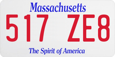 MA license plate 517ZE8