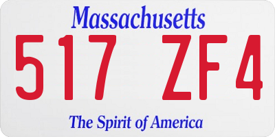 MA license plate 517ZF4