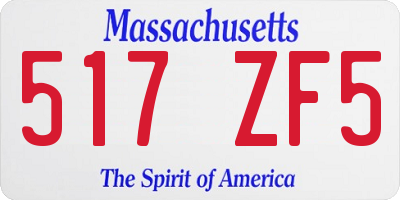 MA license plate 517ZF5