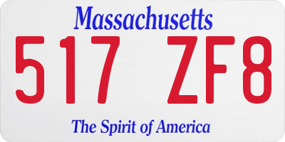 MA license plate 517ZF8