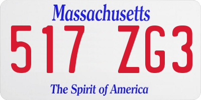 MA license plate 517ZG3