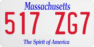 MA license plate 517ZG7
