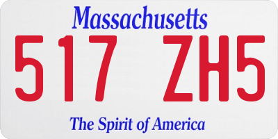 MA license plate 517ZH5