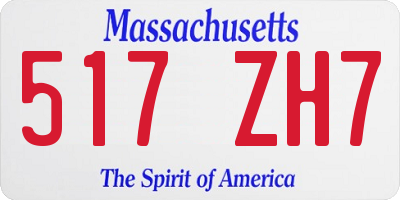 MA license plate 517ZH7
