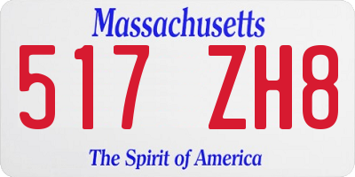 MA license plate 517ZH8