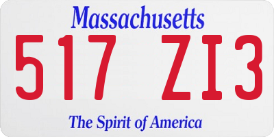 MA license plate 517ZI3
