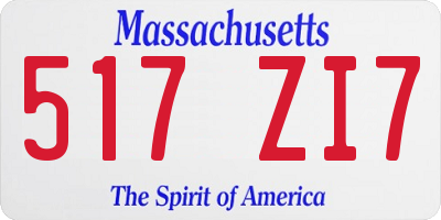 MA license plate 517ZI7