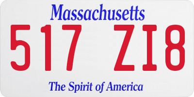 MA license plate 517ZI8