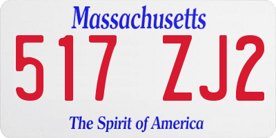 MA license plate 517ZJ2