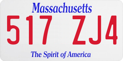 MA license plate 517ZJ4