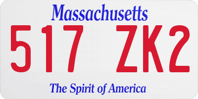 MA license plate 517ZK2