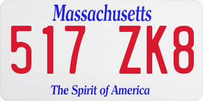 MA license plate 517ZK8