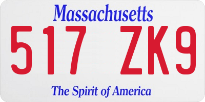 MA license plate 517ZK9