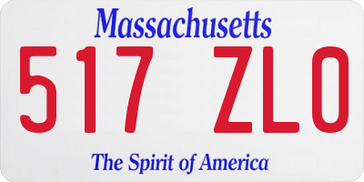 MA license plate 517ZL0