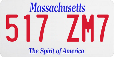 MA license plate 517ZM7