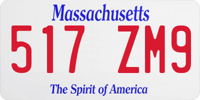 MA license plate 517ZM9