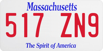 MA license plate 517ZN9