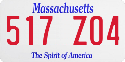 MA license plate 517ZO4