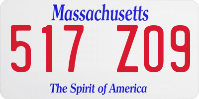 MA license plate 517ZO9