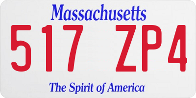 MA license plate 517ZP4