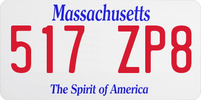MA license plate 517ZP8