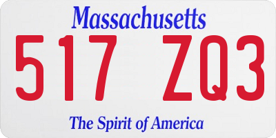 MA license plate 517ZQ3