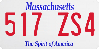 MA license plate 517ZS4