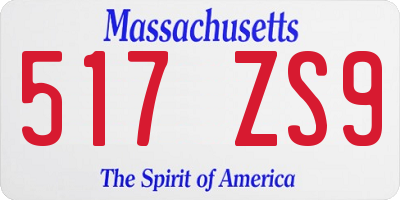 MA license plate 517ZS9