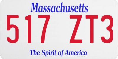 MA license plate 517ZT3