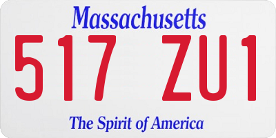 MA license plate 517ZU1