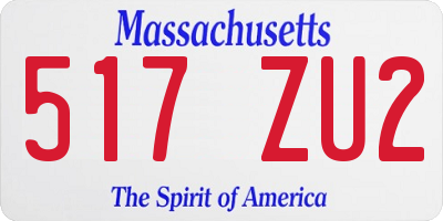 MA license plate 517ZU2