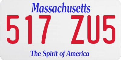 MA license plate 517ZU5
