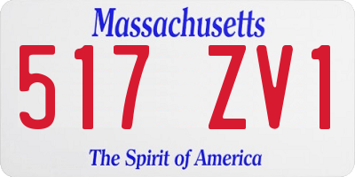 MA license plate 517ZV1