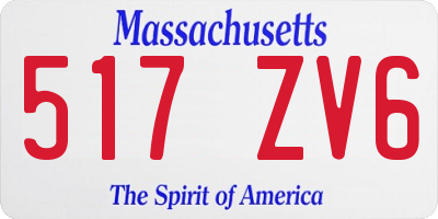 MA license plate 517ZV6
