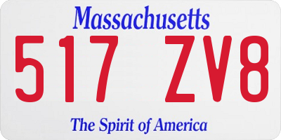 MA license plate 517ZV8