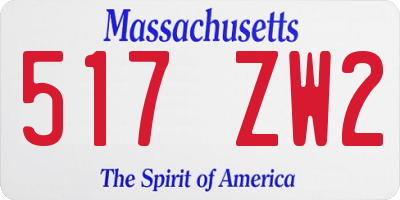 MA license plate 517ZW2