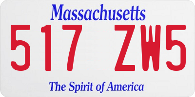 MA license plate 517ZW5