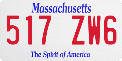 MA license plate 517ZW6
