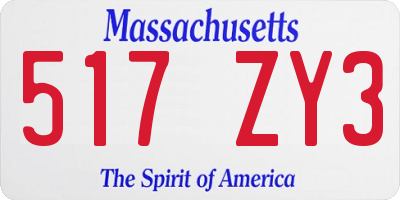 MA license plate 517ZY3