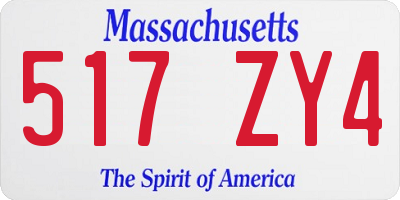 MA license plate 517ZY4