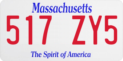 MA license plate 517ZY5